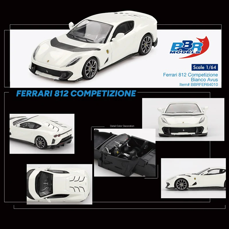 PREORDER BBR 1/64 Ferrari 812 Competizone Bianco Avus – White BBRFER64010 (Approx. Release Date : Q4 2025 subject to manufacturer's final decision)