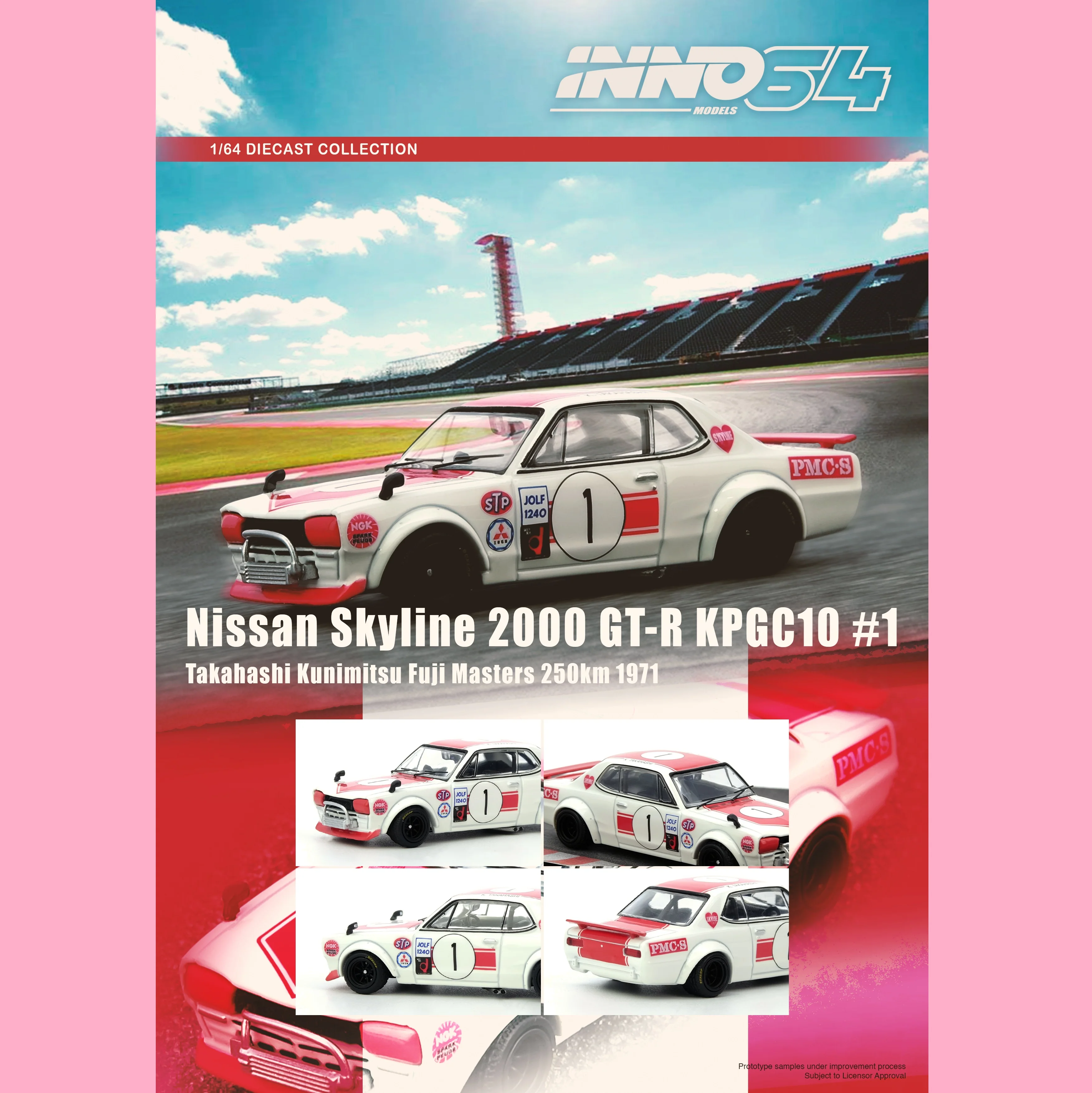 INNO64 1/64 NISSAN SKYLINE 2000 GT-R KPGC10 #1  Takahashi Kunimitsu Fuji Masters 250Km 1971 IN64-KPGC10-FM1971