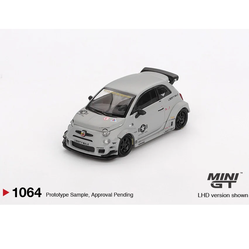 MINI GT 1/64 Abarth 595 LB-WORKS x Abas Works Fighters – Matte Grey MGT01064-BL