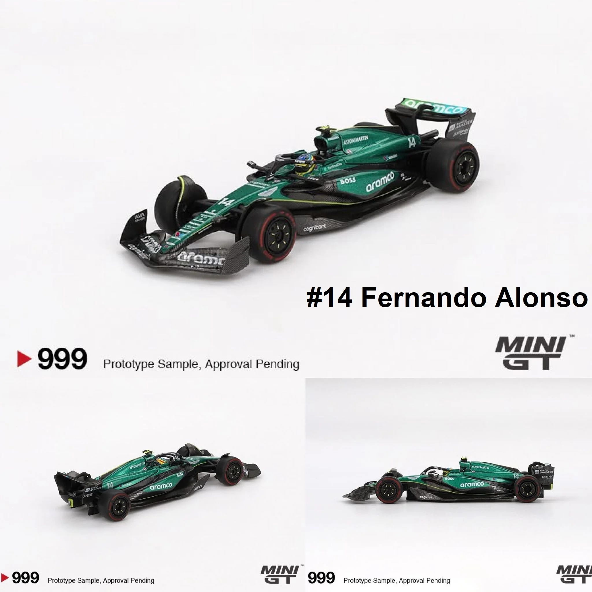 MINI GT 1/64 Aston Martin AMR24 #14 Fernando Alonso 2024 F1 2024 Bahrain GP MGT00999-BL