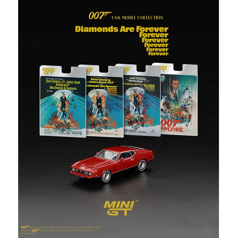 MINI GT 1/64 Ford Mustang Mach 1 James Bond 007 ” Diamonds Are Forever ” – English Packaging – Limited Edition MGT00905-007E