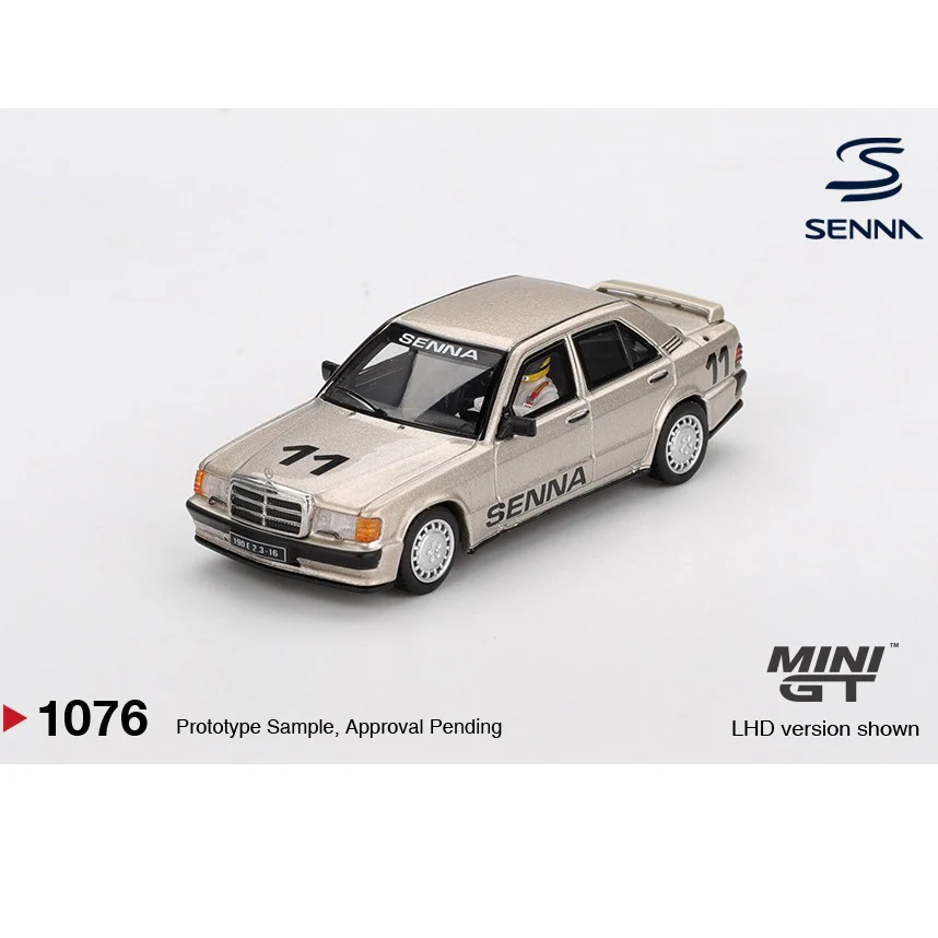 PREORDER MINI GT 1/64 Mercedes-Benz 190 E 2.3-16 #11 Ayrton Senna 1984 Nürburgring Race of Champions w/ Figure MGT01076-BL (Approx. Release Date : Q4 2025 subject to manufacturer's final decision)