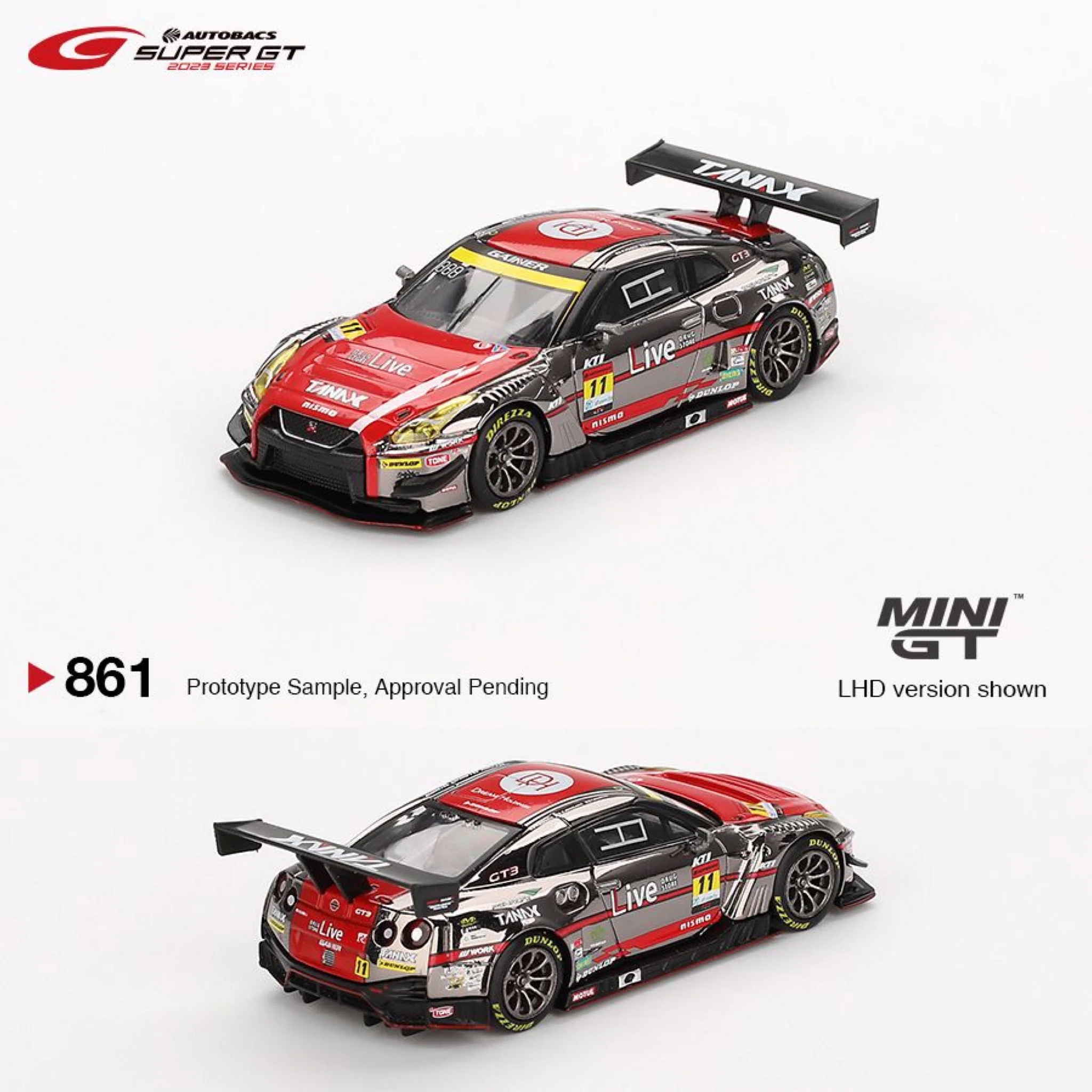 MINI GT 1/64 Nissan GT-R NISMO GT3 #11 "GAINER TANAX GT-R" GAINER 2023 SUPER GT SERIES MGT00861-BL