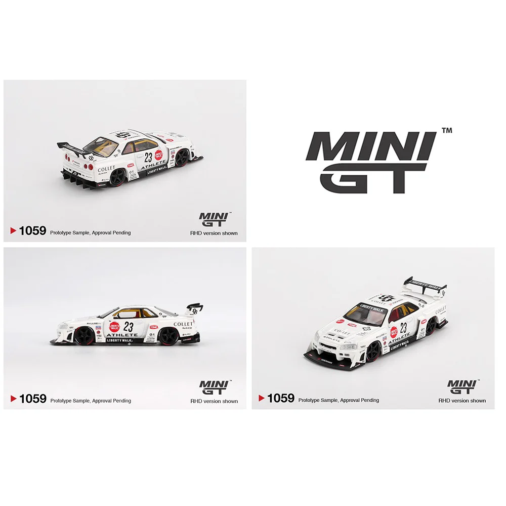 MINI GT 1/64 Nissan LB-ER34 Super Silhouette ATHLETE/COLLET – White MGT01059-BL