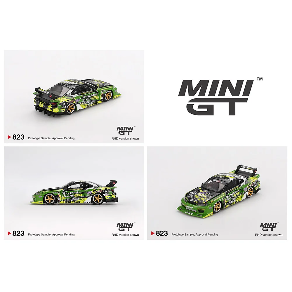 MINI GT 1/64 Nissan LB-Super Silhouette S15 SILVIA #555 V2 2024 – Green – Formula Drift Japan MGT00823-BL