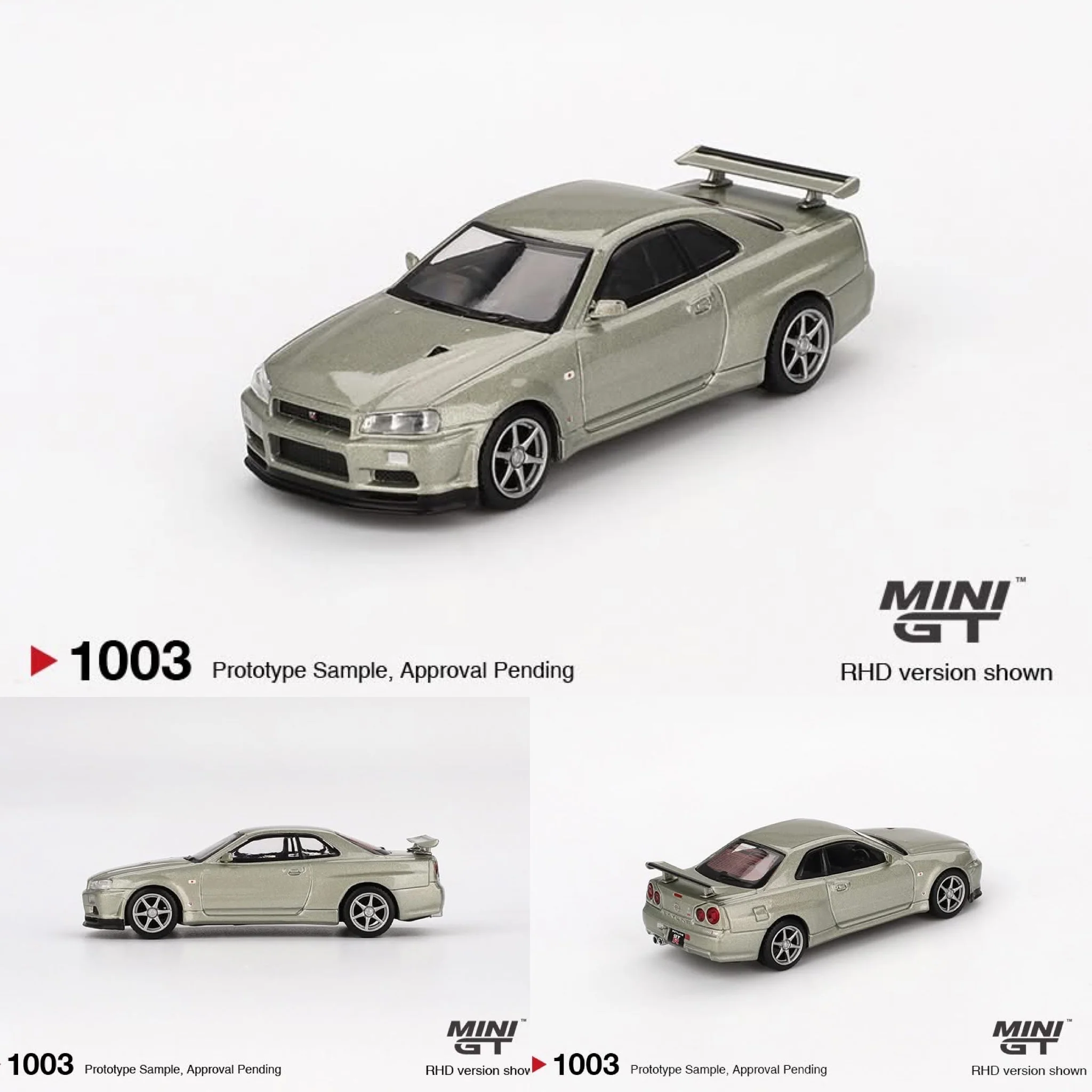 MINI GT 1/64 Nissan Skyline GT-R (R34) V-Spec II Nür Millenium Jade MGT01003-BL