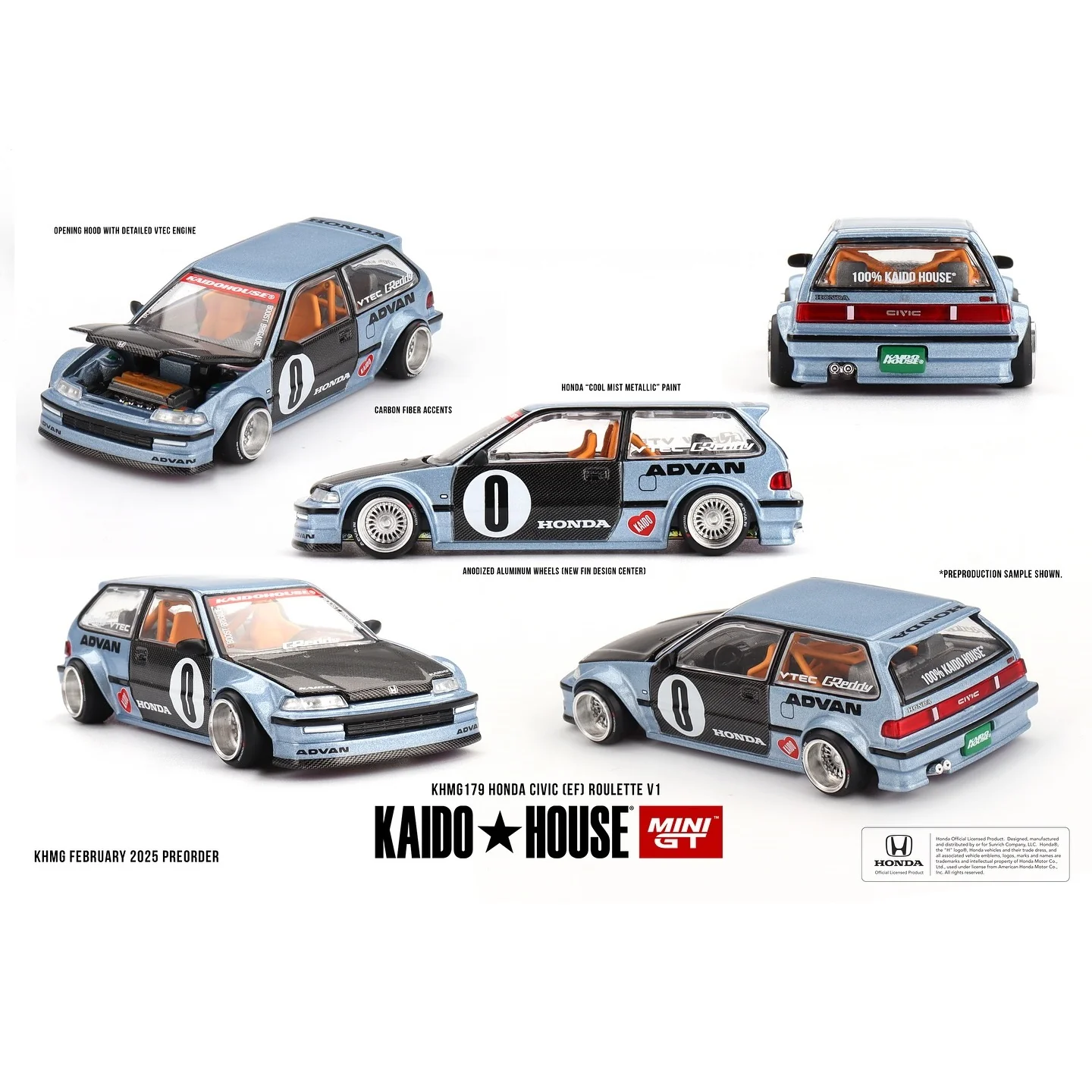 MINI GT x Kaido House 1/64 HONDA CIVIC (EF) ROULETTE V1 KHMG179