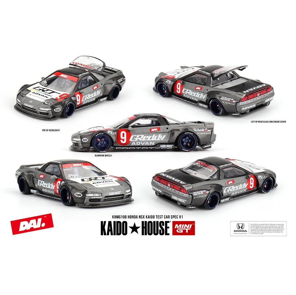 PREORDER MINI GT x Kaido House 1/64 Honda NSX Kaido Test Car Spec V1 KHMG190 (Approx. Release Date : Q3 2025 subject to manufacturer's final decision)