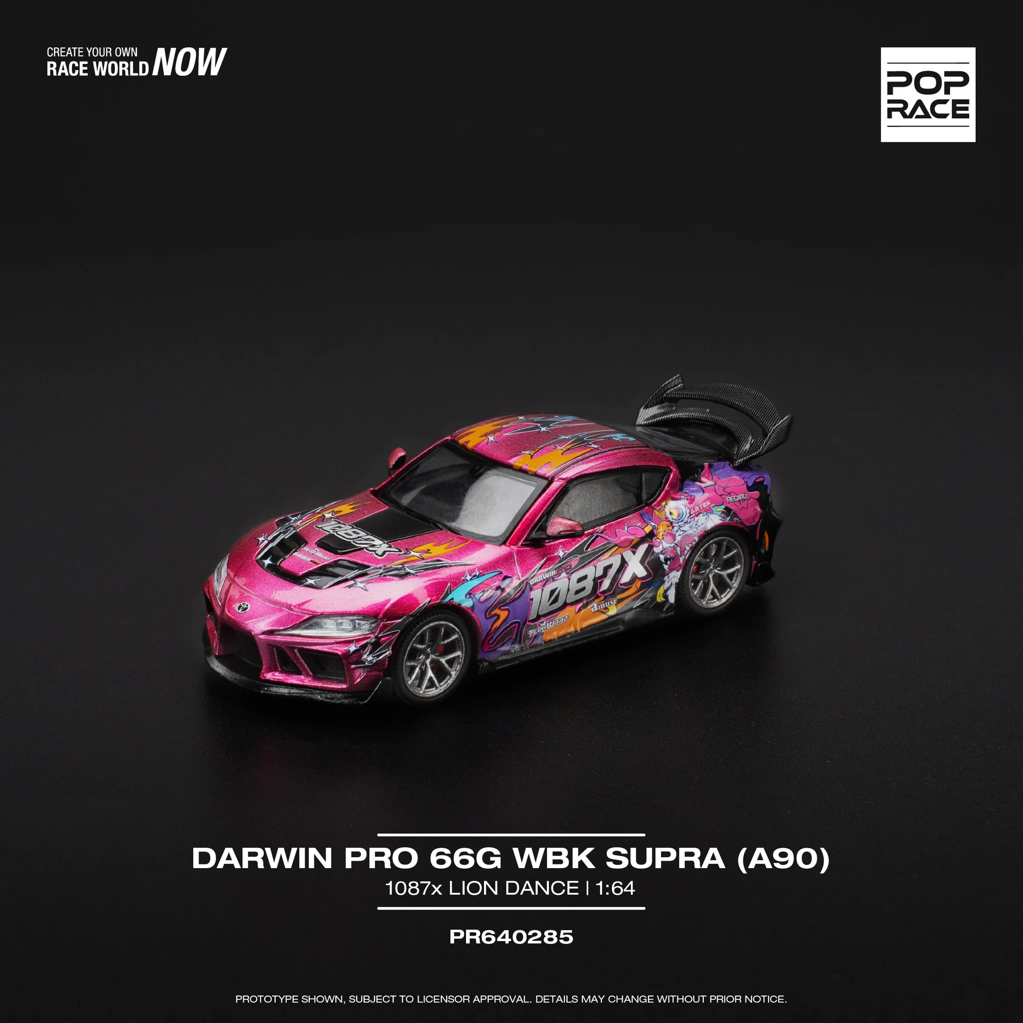 POPRACE 1/64 DARWIN PRO 66G WBK SUPRA (A90) - 1087X LION DANCE PR640285
