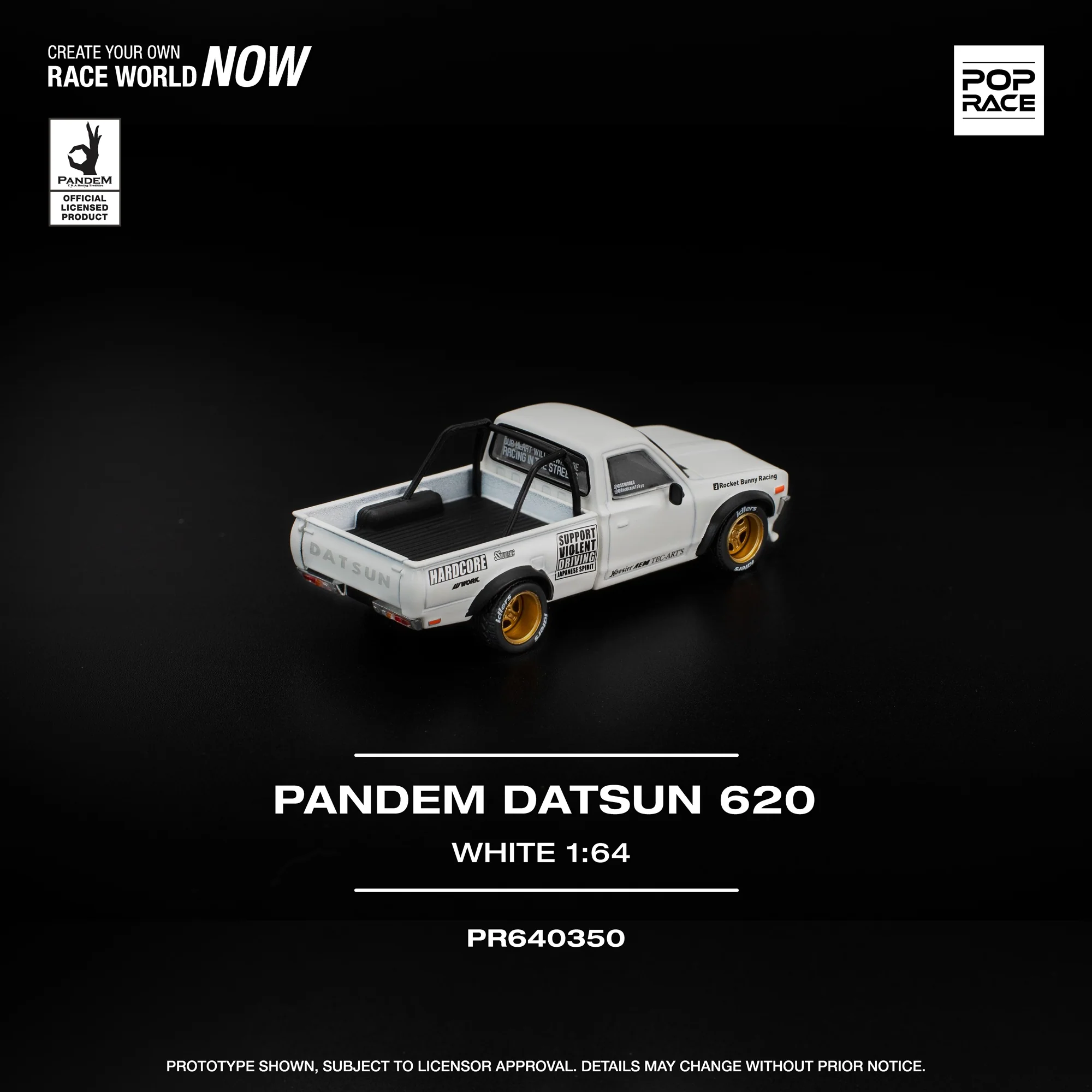 PREORDER POPRACE 1/64 PANDEM DATSUN 620 WHITE PR640350 (Approx. Release Date: Q4 2025 and subject to the manufacturer's final decision) - Image 2