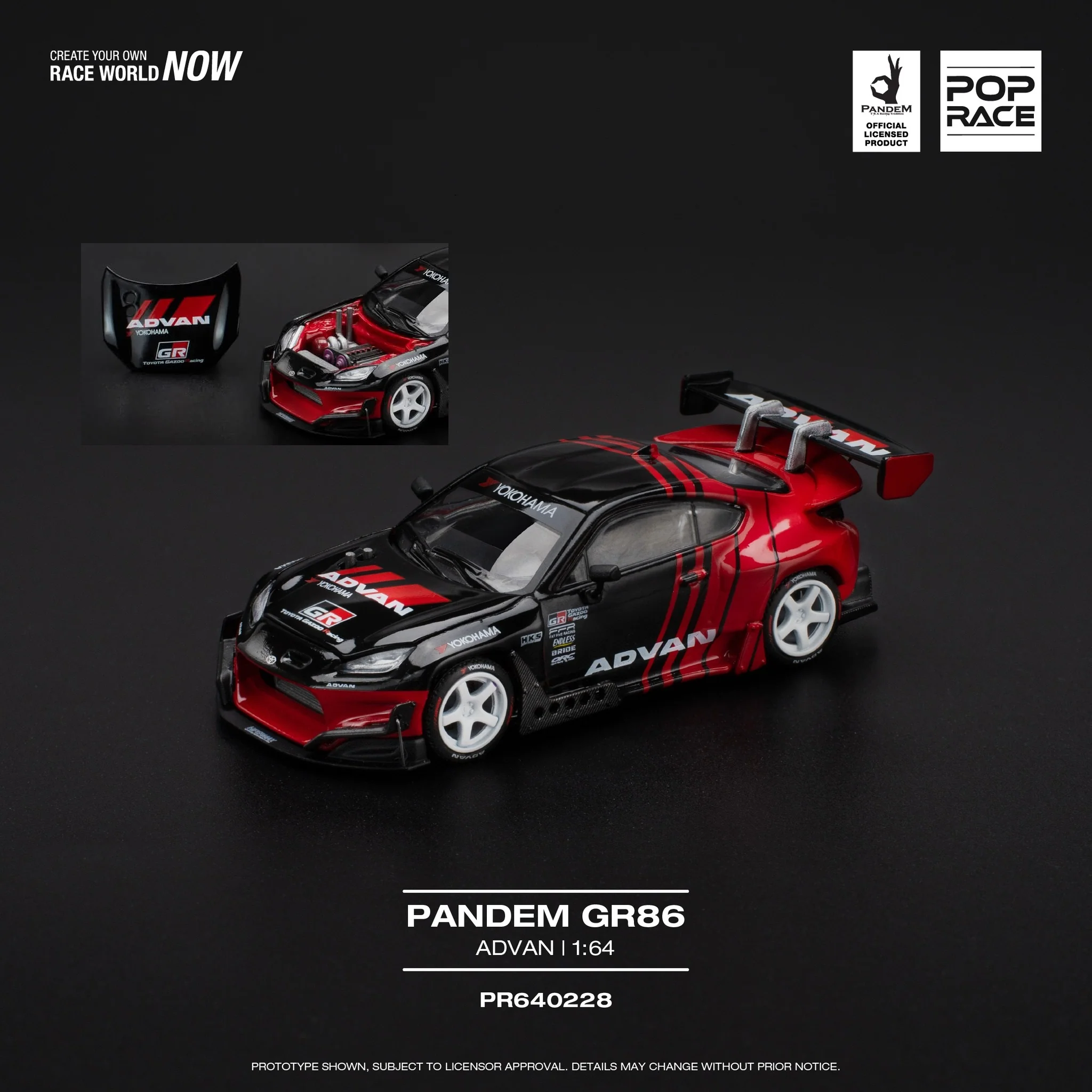 POPRACE 1/64 PANDEM GR86 - ADVAN PR640228