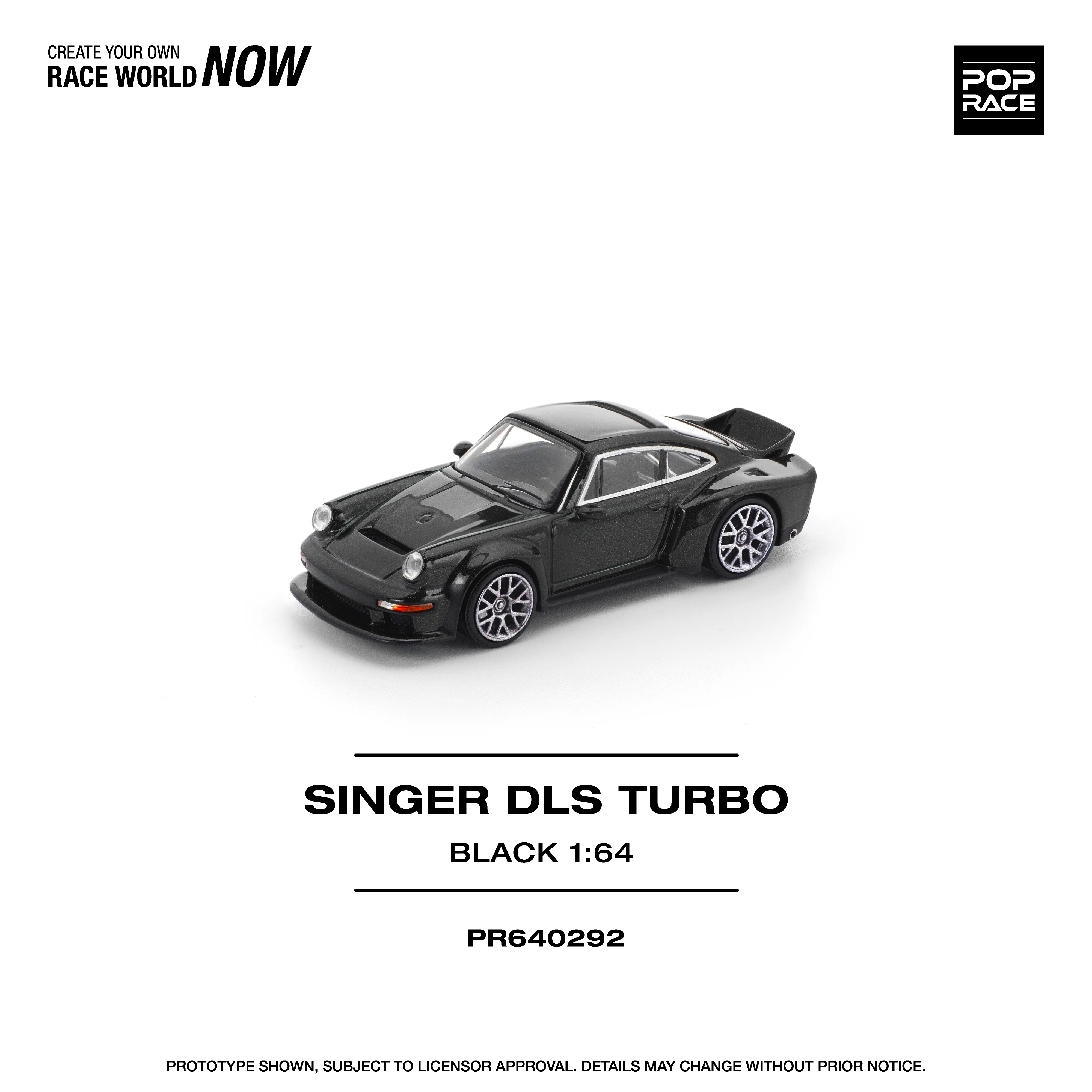 PREORDER POPRACE 1/64 SINGER DLS TURBO (ROAD) BLACK PR640292 (Approx. Release Date: Q4 2025 and subject to the manufacturer's final decision)