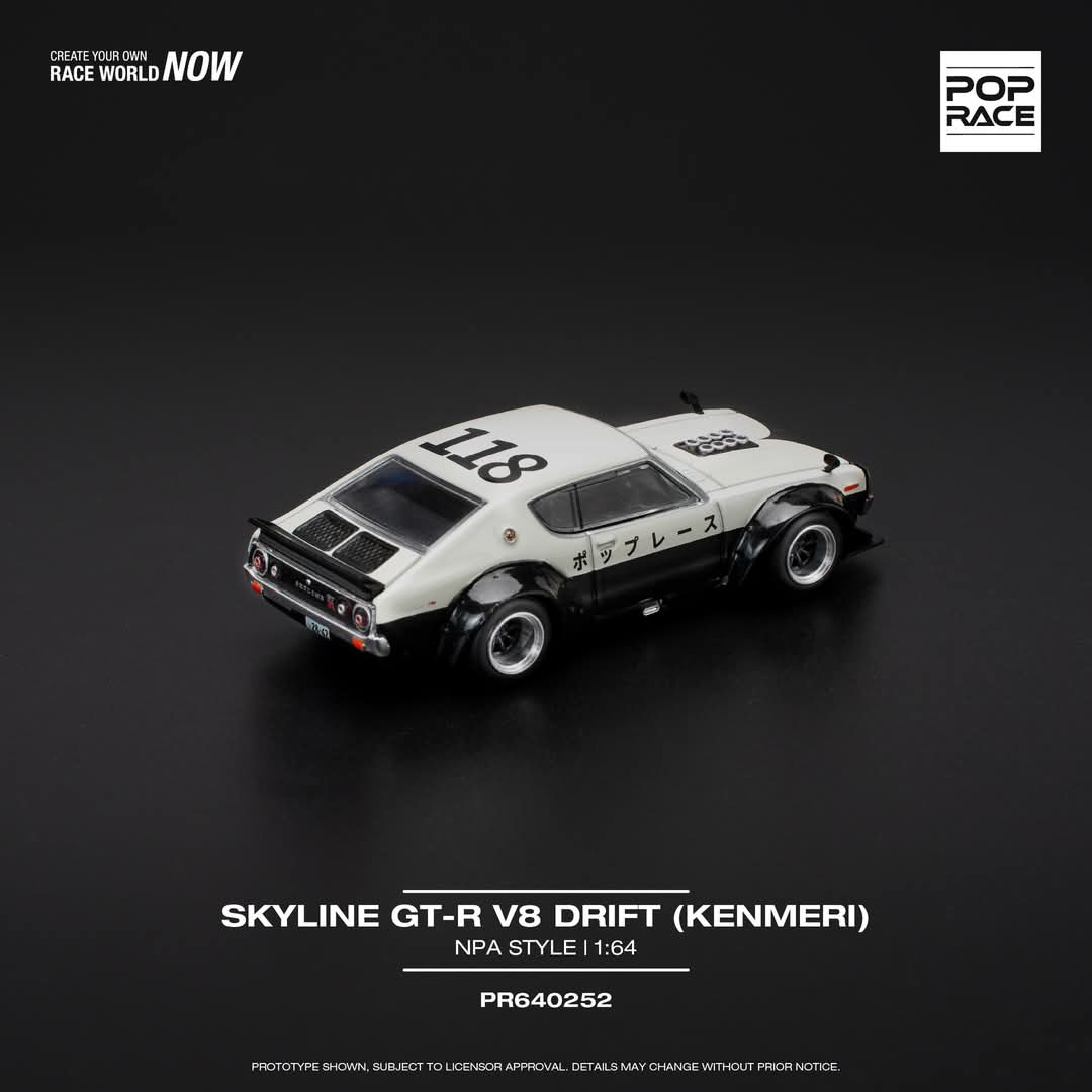 POPRACE 1/64 SKYLINE GT-R V8 DRIFT (KENMERI) - NPA STYLE PR640252 - Image 3