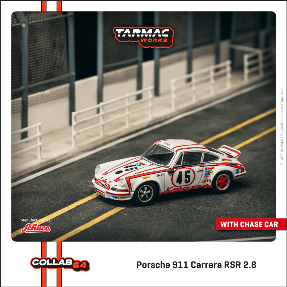 PREORDER TARMAC WORKS COLLAB64 1/64 Porsche 911 Carrera RSR 2.8 24h Le Mans 1973 #45 Winner T64S-023-73LM45 (Approx. Release Date : JULY 2025 subject to manufacturer's final decision)
