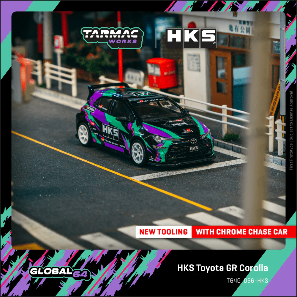 TARMAC WORKS GLOBAL64 1/64 HKS Toyota GR Corolla T64G-066-HKS