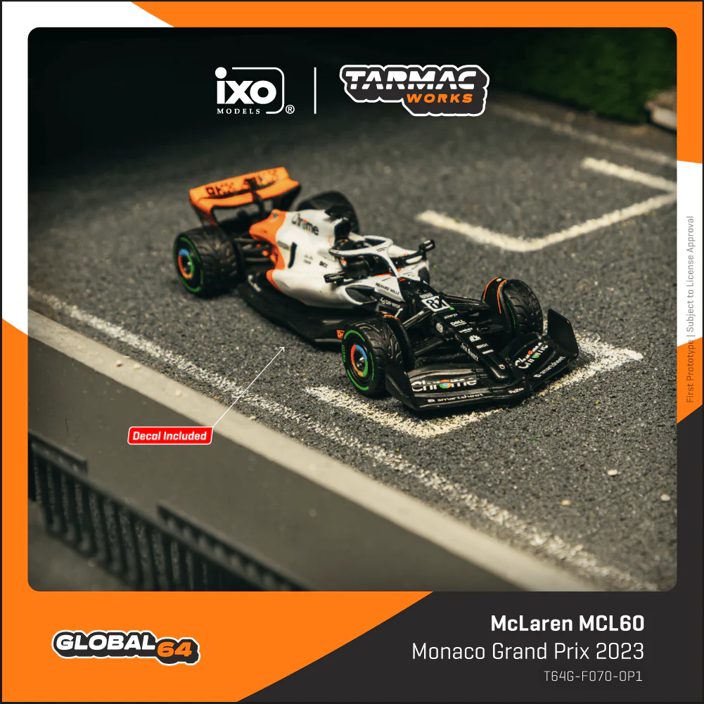 PREORDER TARMAC WORKS GLOBAL64 1/64 McLaren MCL60 Monaco Grand Prix 2023 Oscar Piastri T64G-F070-OP1 (Approx. Release Date : DEC 2025 subject to manufacturer's final decision)