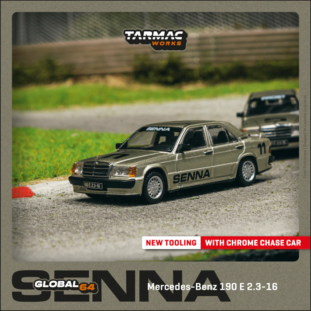 TARMAC WORKS GLOBAL64 1/64 Mercedes-Benz 190 E 2.3-16 Race of Champion 1984 Ayrton Senna T64G-047-84ROC11
