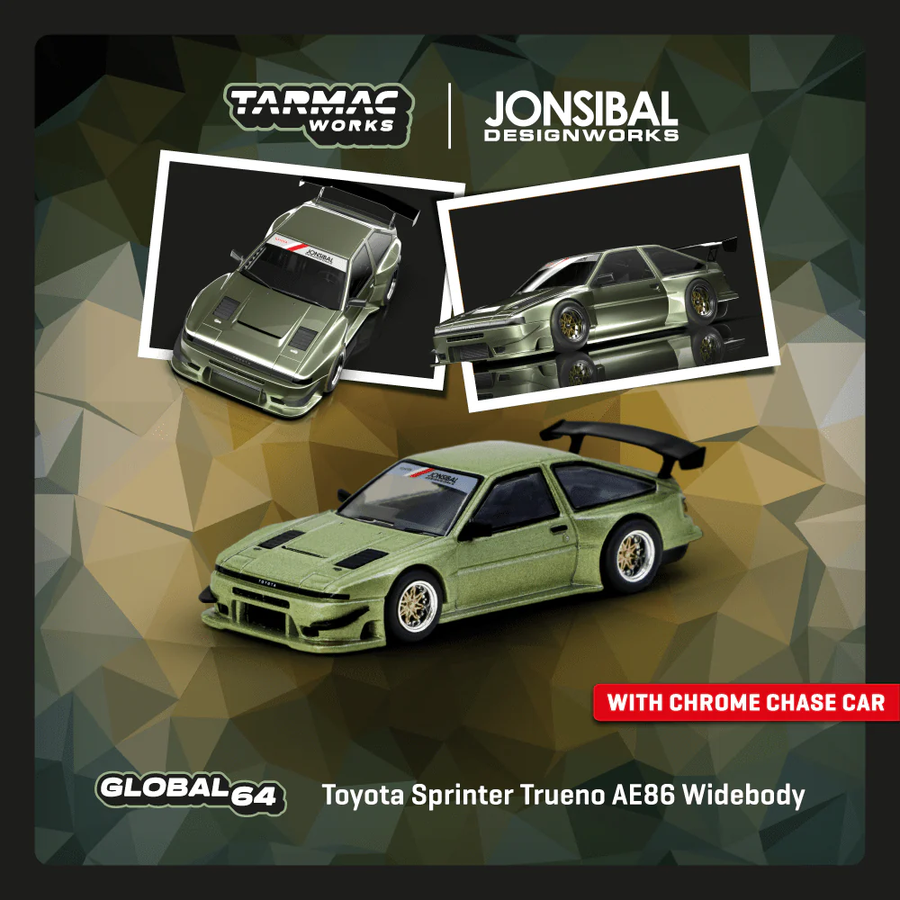 TARMAC WORKS GLOBAL64 1/64 Toyota Sprinter Trueno AE86 Widebody Green T64G-060-GR