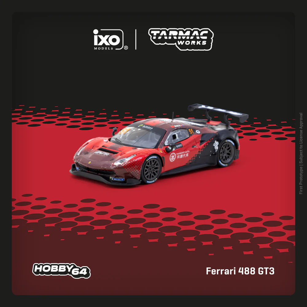 TARMAC WORKS HOBBY64 1/64 Ferrari 488 GT3 Macau GT Cup 2022 Harmony Racing Chen Weian T64-072-22MGP51