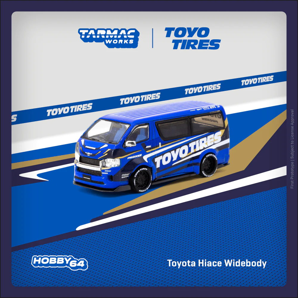 TARMAC WORKS HOBBY64 1/64 Toyota Hiace Widebody Toyo Tires T64-038-TOYO