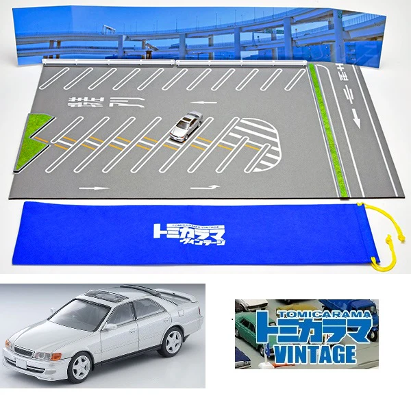 TOMYTEC 1/64 Tomicarama Vintage 13a Daikoku Parking Area Mat B with Toyota Chaser 2.5 Tourer V 1998