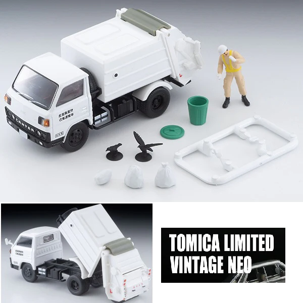 TOMYTEC TLVN 1/64 Mitsubishi Fuso Canter Cleaning Truck (White) with Figure LV-N343b